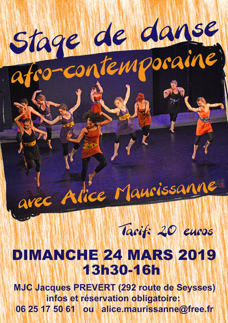 Stage de danse afro-contemporaine avec Alice Maurissanne à Toulouse