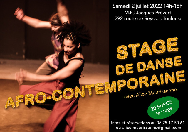 stage de danse afro-contemporaine Alice Maurissanne Toulouse